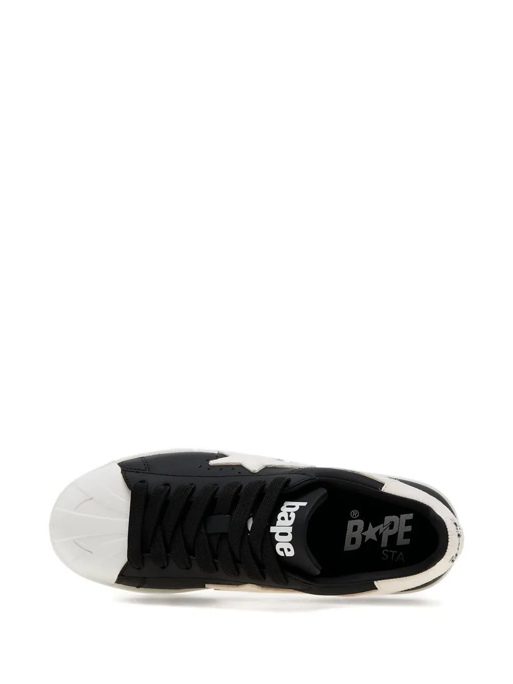 A Bathing Ape?Star Lightning Bolt Sneakers — Black — Size US M 3.5 - US W 5 — Top View