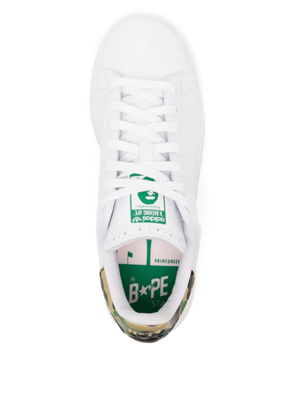 A Bathing Ape?X adidas Stan Smith Trainers — White — Size US M 3.5 - US W 5 — Top View