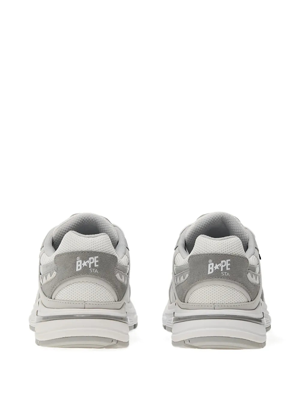 A Bathing Ape?Shark Sta #1 Low-Top Sneakers — Grey — Size US M 3.5 - US W 5 — Back View