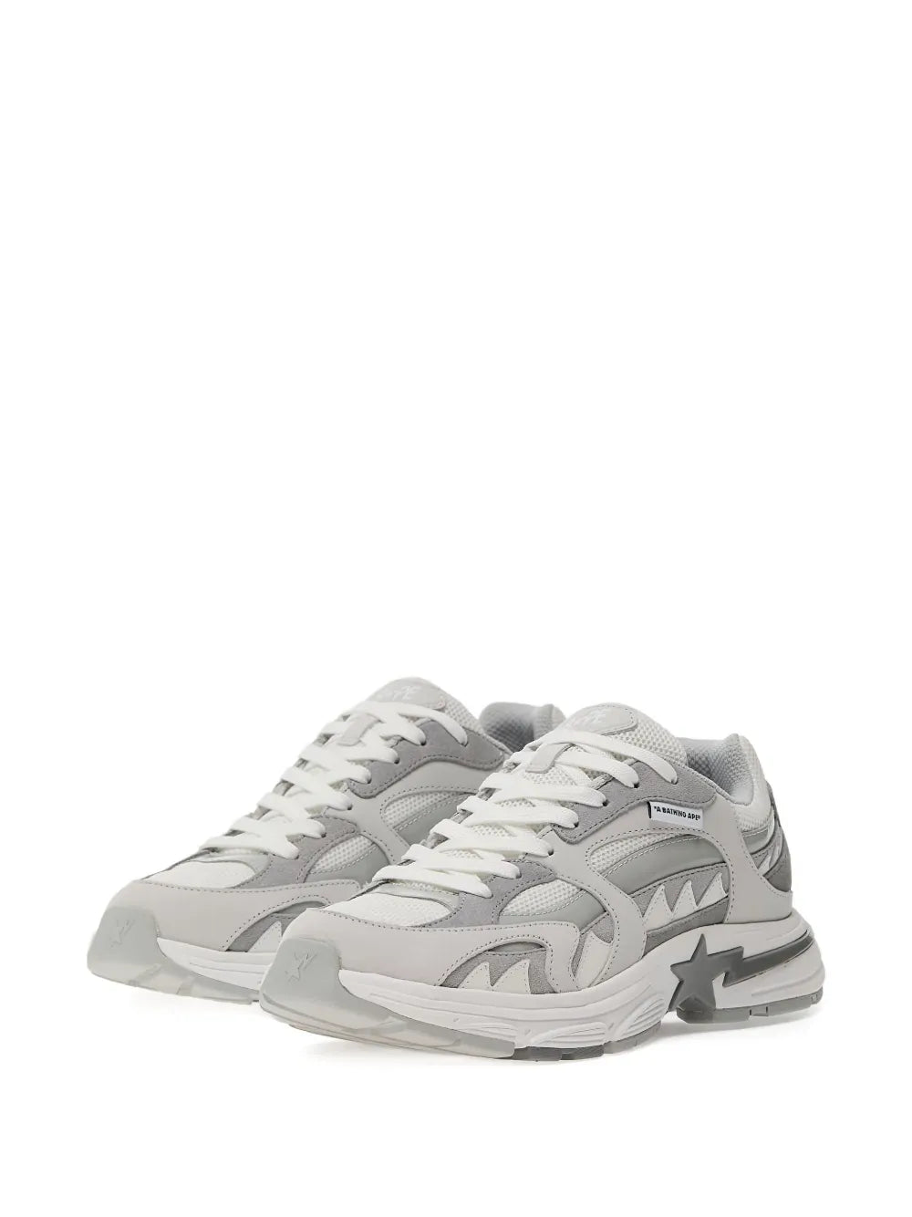 A Bathing Ape?Shark Sta #1 Low-Top Sneakers — Grey — Size US M 3.5 - US W 5 — Side View