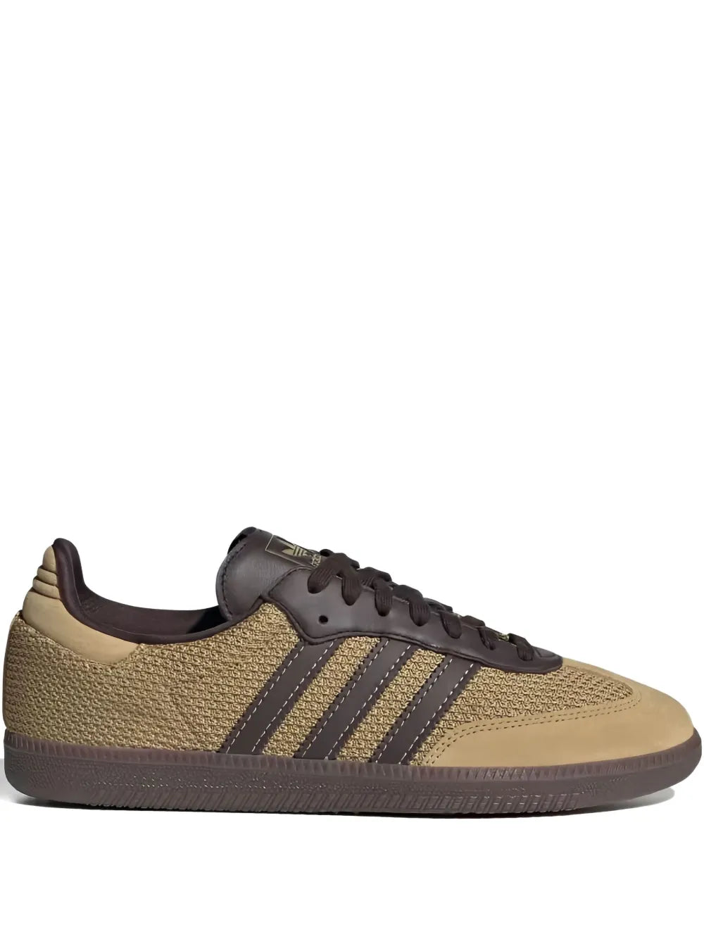 adidas Samba Og Golden Beige Dark Brown Sneakers — Beige — Size US M 3.5 - US W 5 — Front View