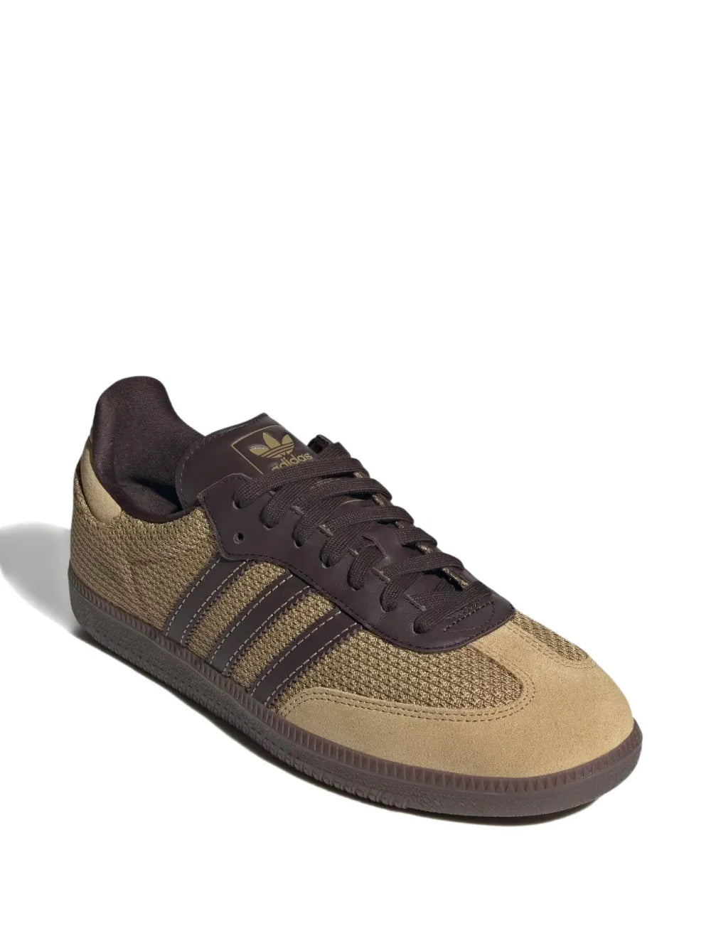 adidas Samba Og Golden Beige Dark Brown Sneakers — Beige — Size US M 3.5 - US W 5 — Side View