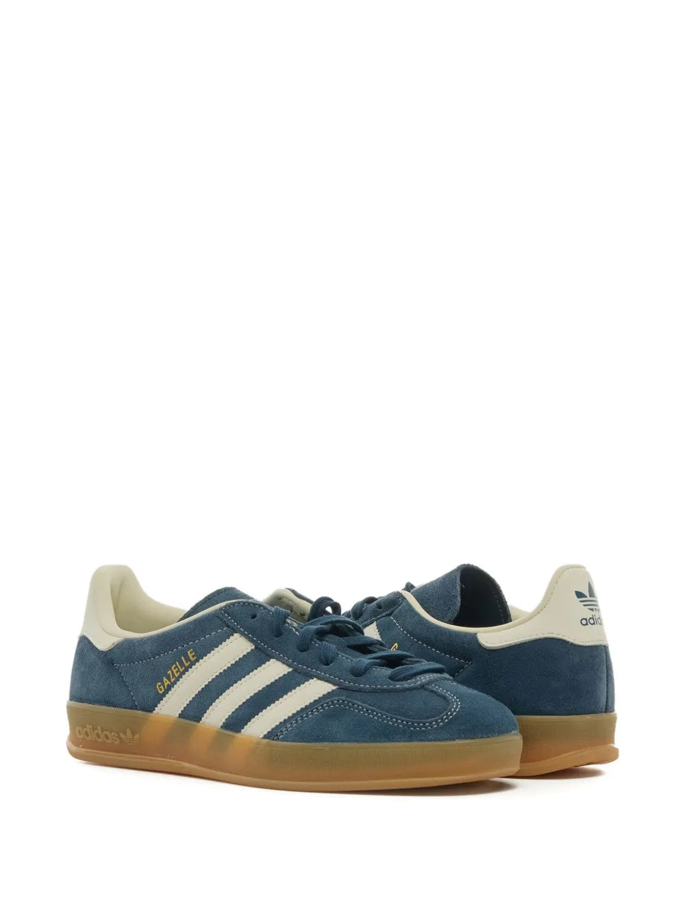 adidas Gazelle Indoor Three-Stripe Sneakers — Dark Blue — Size US M 6 - US W 7.5 — Side View