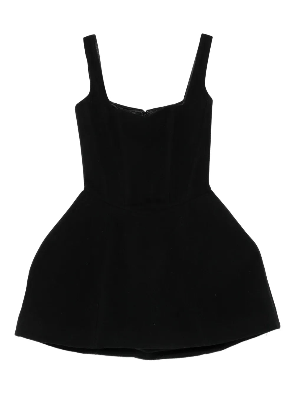 Vestiaire Dun Oiseau Libre Square Neck Dress — Black/ Red — Size XS — Front View