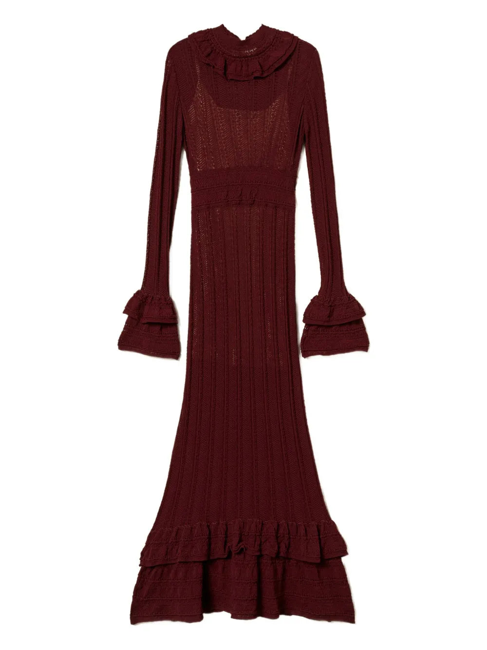 Twinset Ruffled Knit Maxi Dress — Same as shown — Size XS — Front View