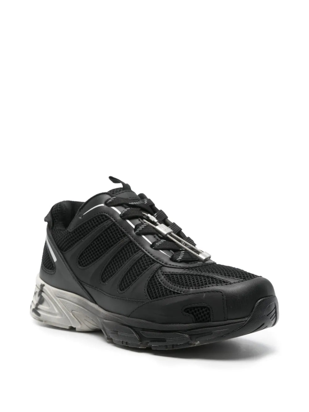 44 Label Group Panelled Sneakers — Black — Size US M 3.5 - US W 5 — Side View