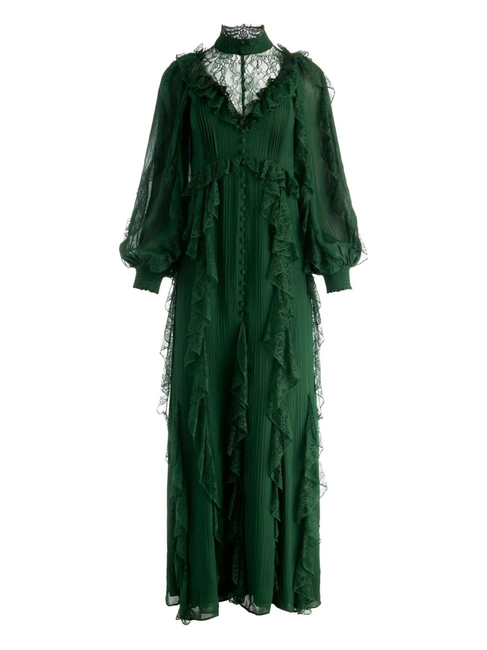 Alice Olivia Elea Maxi Dress — Green — Size XS — Front View