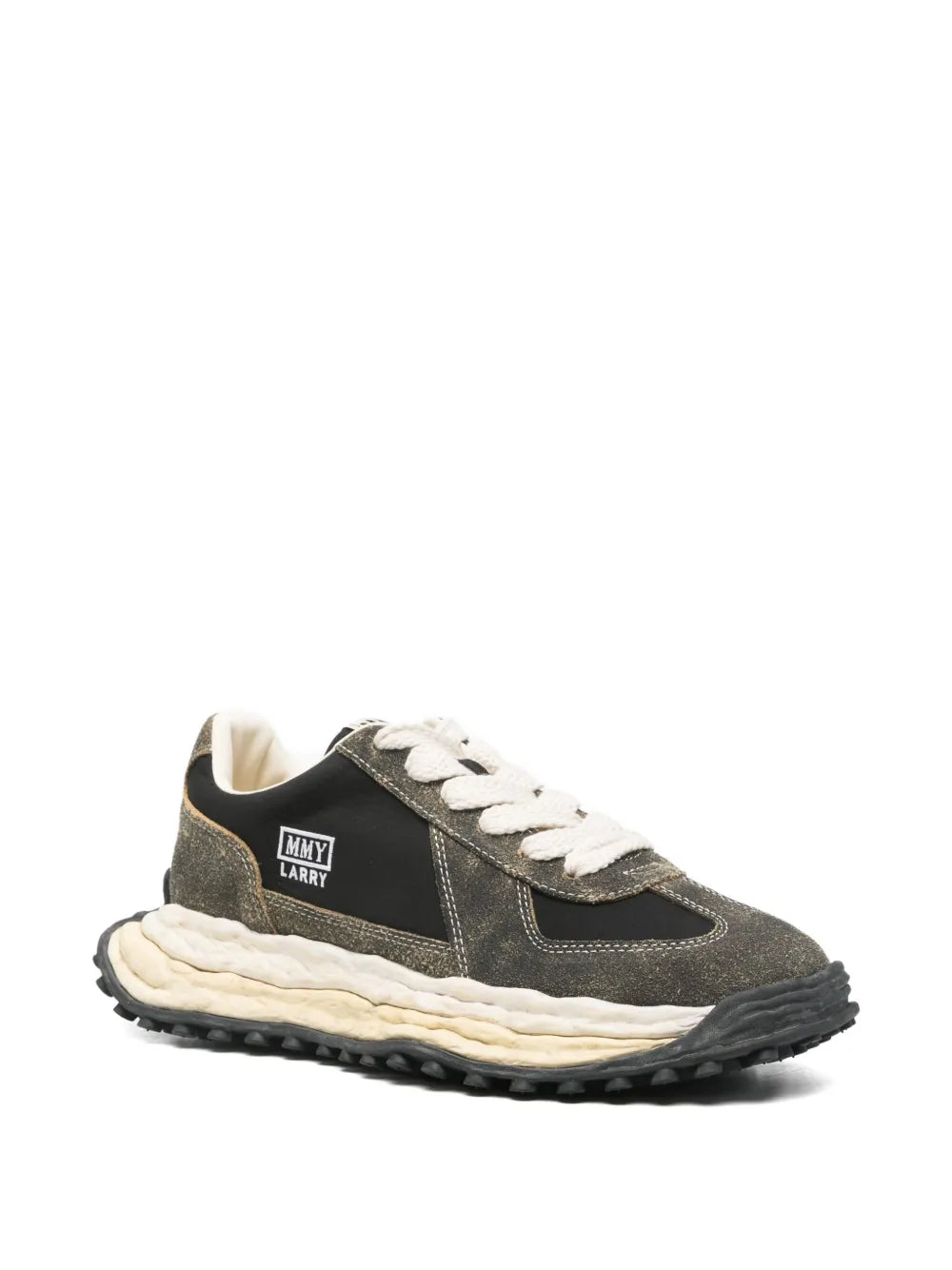 Maison MIHARA YASUHIRO Larry Logo-Patch Suede — Black — Size US M 3.5 - US W 5 — Side View