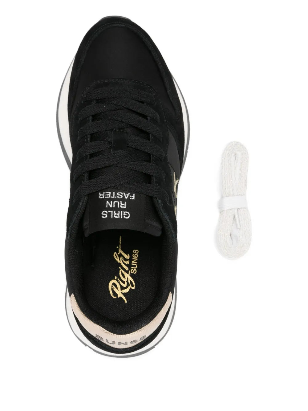 Sun68 Appliqu etail — Black — Size US M 3.5 - US W 5 — Top View