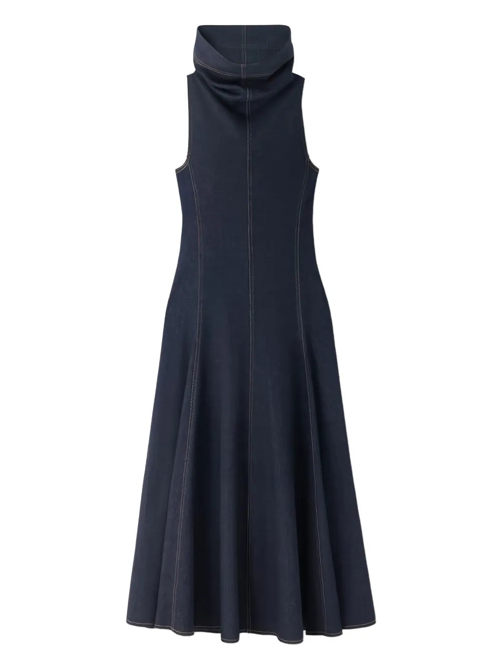 Jacquemus The Triangle De Nimes Denim Dress — Blue/ Navy/ Red — Size XS — Front View