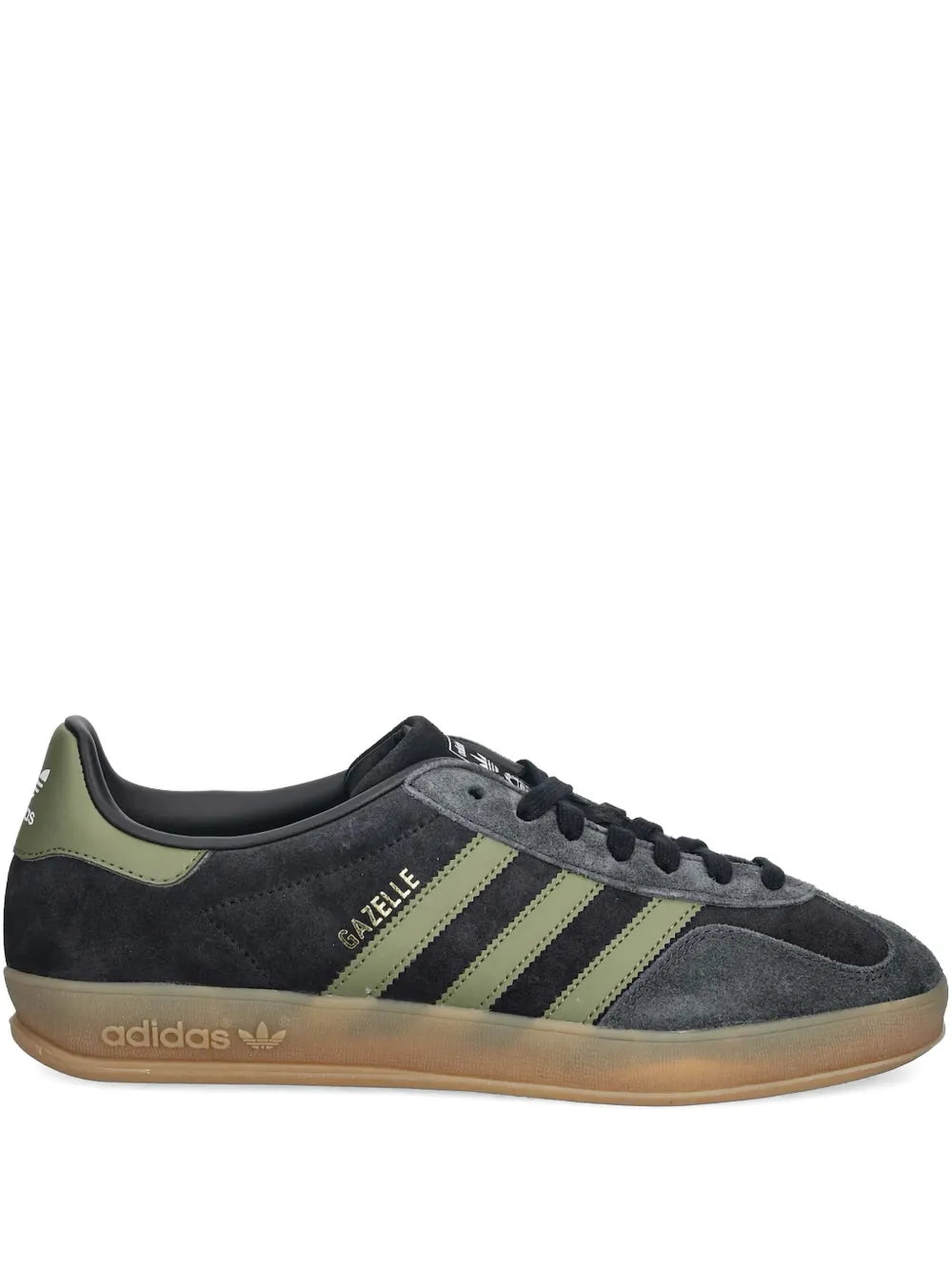 adidas Gazelle Indoor Focus Olive Sneakers — Olive Green — Size US M 3.5 - US W 5 — Front View