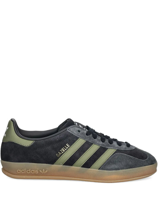 adidas Gazelle Indoor Focus Olive Sneakers — Olive Green — Size US M 3.5 - US W 5 — Front View