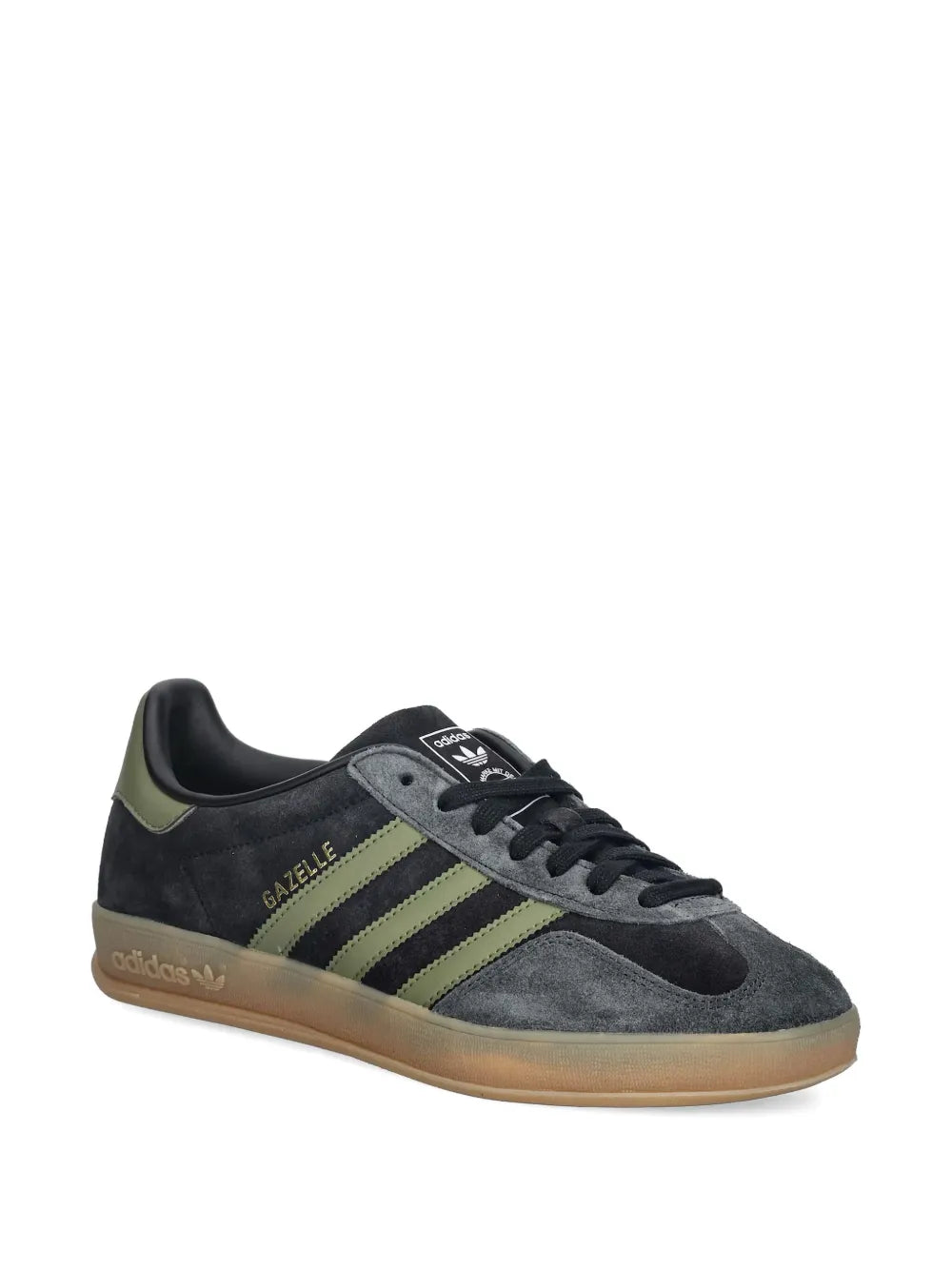 adidas Gazelle Indoor Focus Olive Sneakers — Olive Green — Size US M 3.5 - US W 5 — Side View