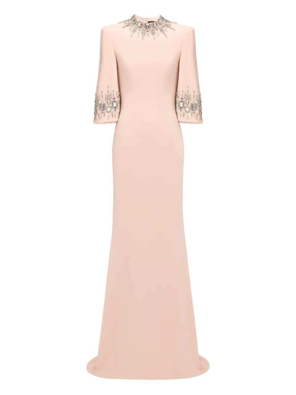 Jenny Packham Llana Embellished Maxi Dress — Pink — Size S — Front View