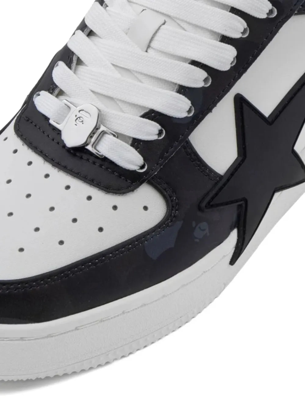A Bathing Ape?Star-Appliqu?Sneakers — Black — Size US M 3.5 - US W 5 — Back View