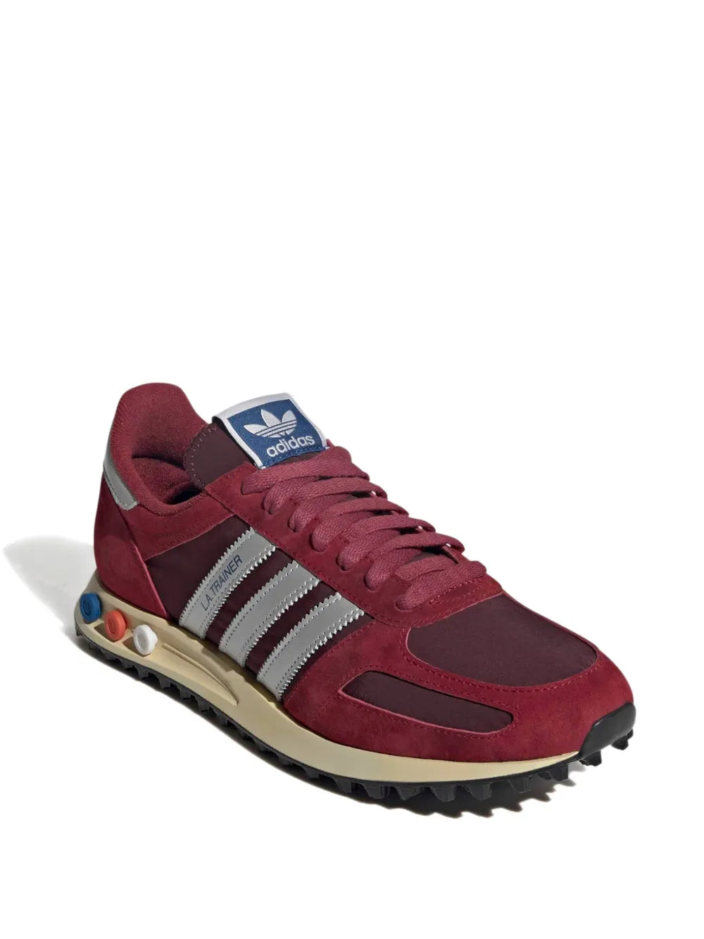 adidas La Trainer Noble Maroon Sneakers — Red — Size US M 10 - US W 11.5 — Side View