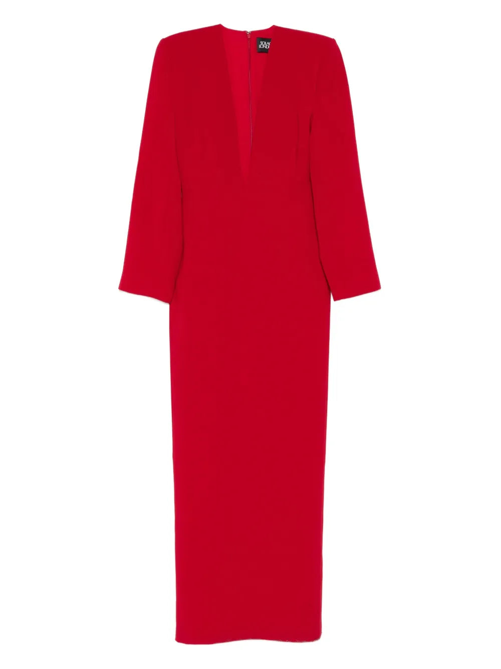 Solace London V Neck Maxi Dress — Red — Size XS — Front View