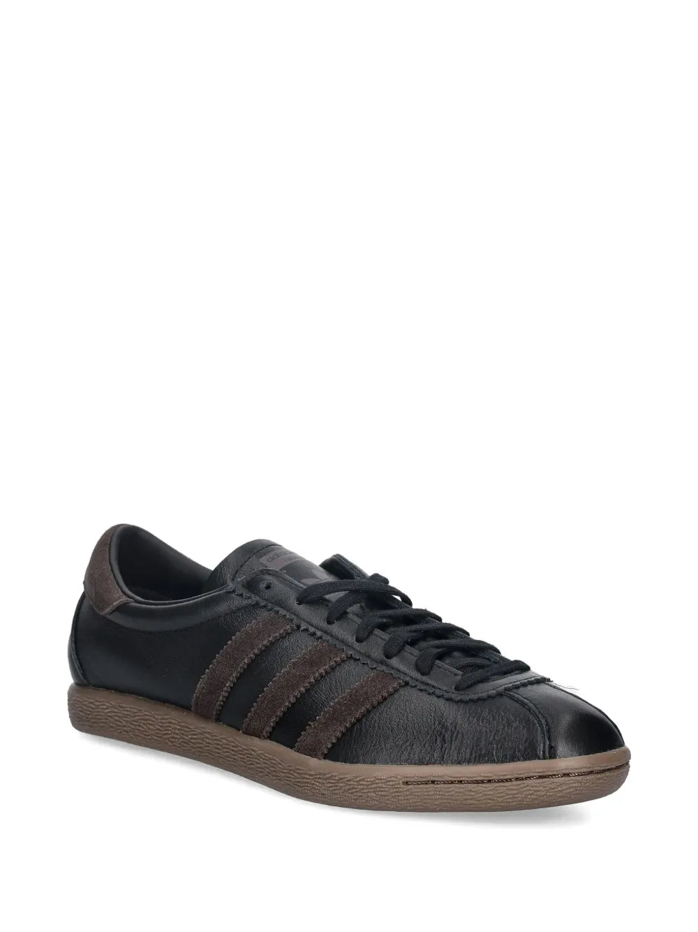 adidas Tobacco Three-Stripe Lace-Up Sneakers — Black — Size US M 11.5 - US W 13 — Side View