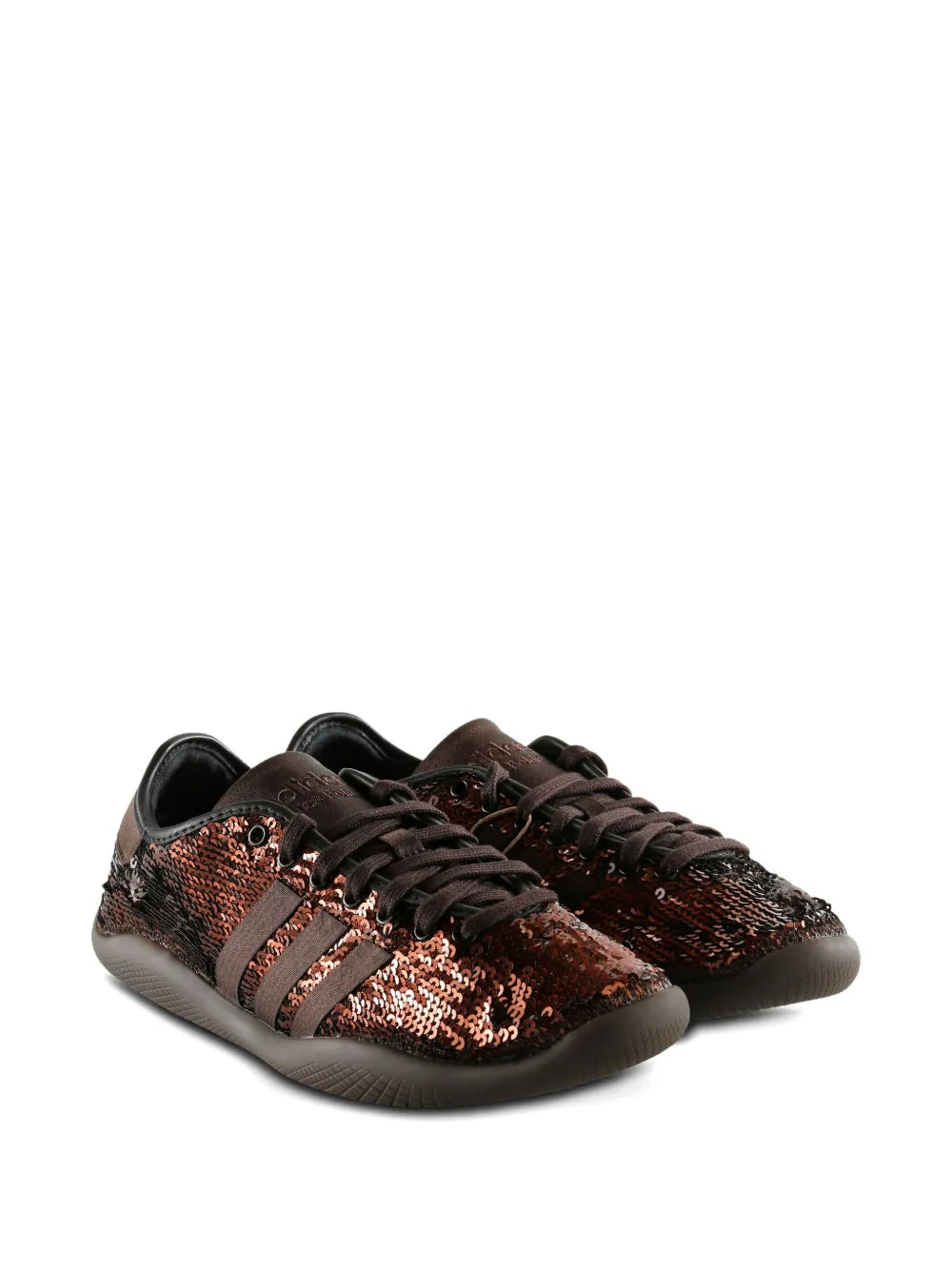 adidas Sequin-Embellished Sneakers — Brown — Size US M 9 - US W 10.5 — Side View