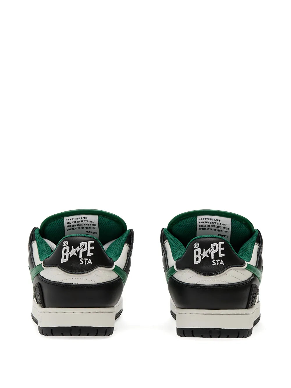 A Bathing Ape?Sk8 Sta Sneakers — Black — Size US M 3.5 - US W 5 — Back View
