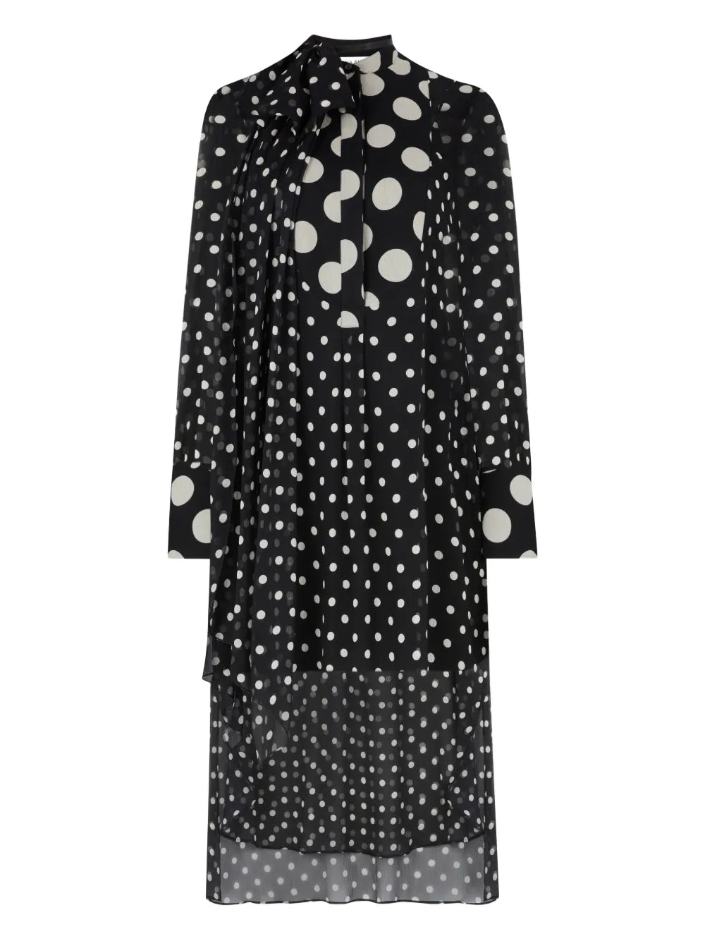 Nina Ricci Polka Dot Silk Mini Dress — Black — Size XS — Front View
