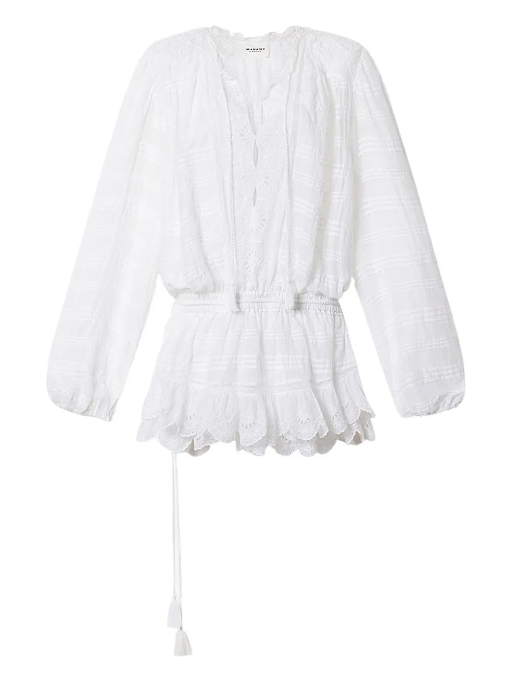 Marant Etoile Preya Laced Mini Dress — White — Size XS — Front View