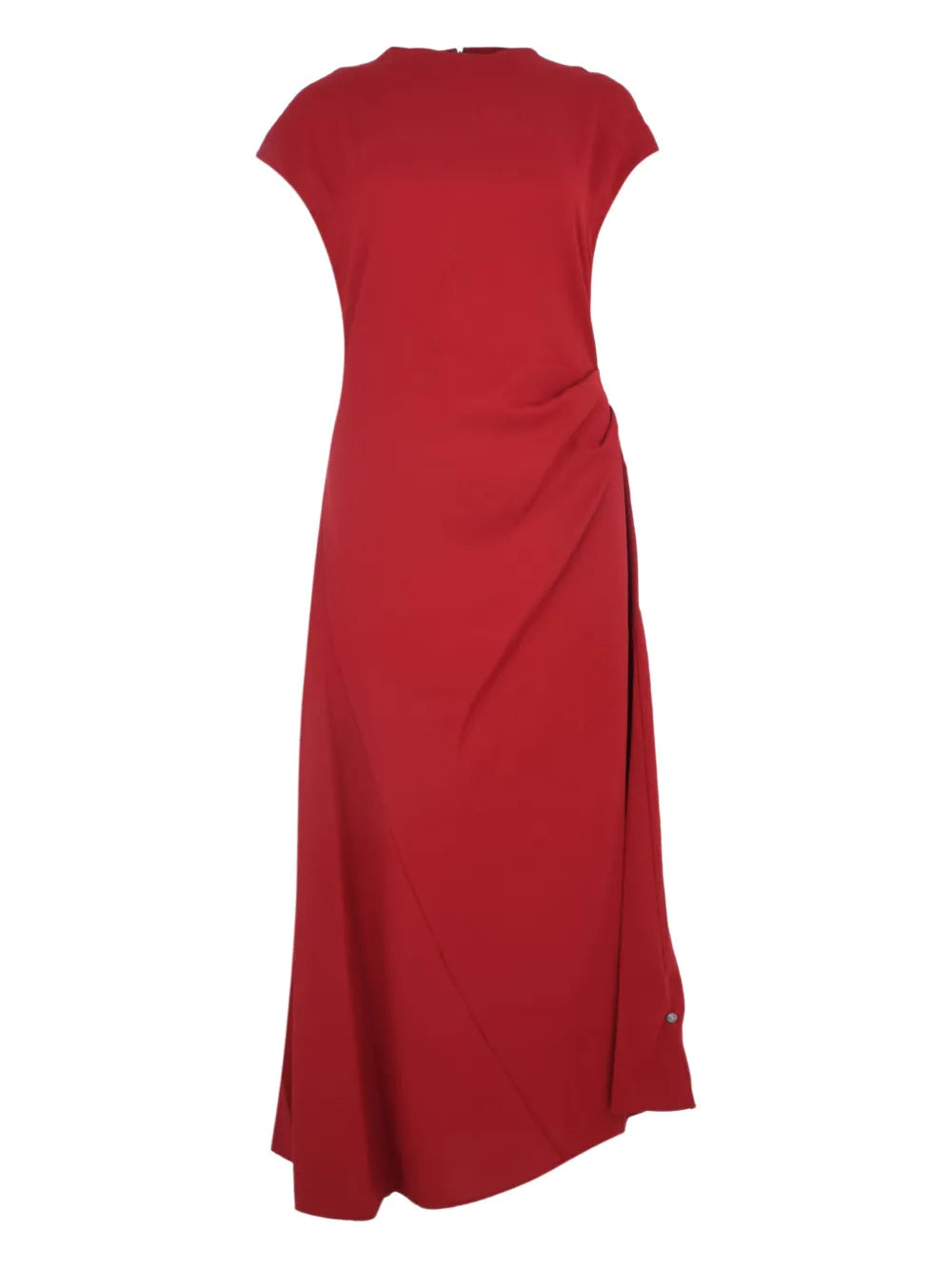 Staud Zaya Draped Maxi Dress — Red — Size S — Front View