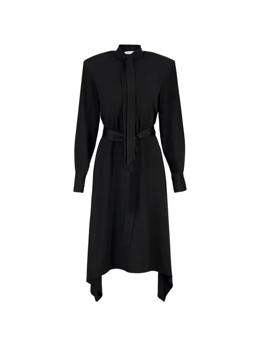 Stella Mccartney Tie Neck Midi Dress — Black — Size XS — Front View