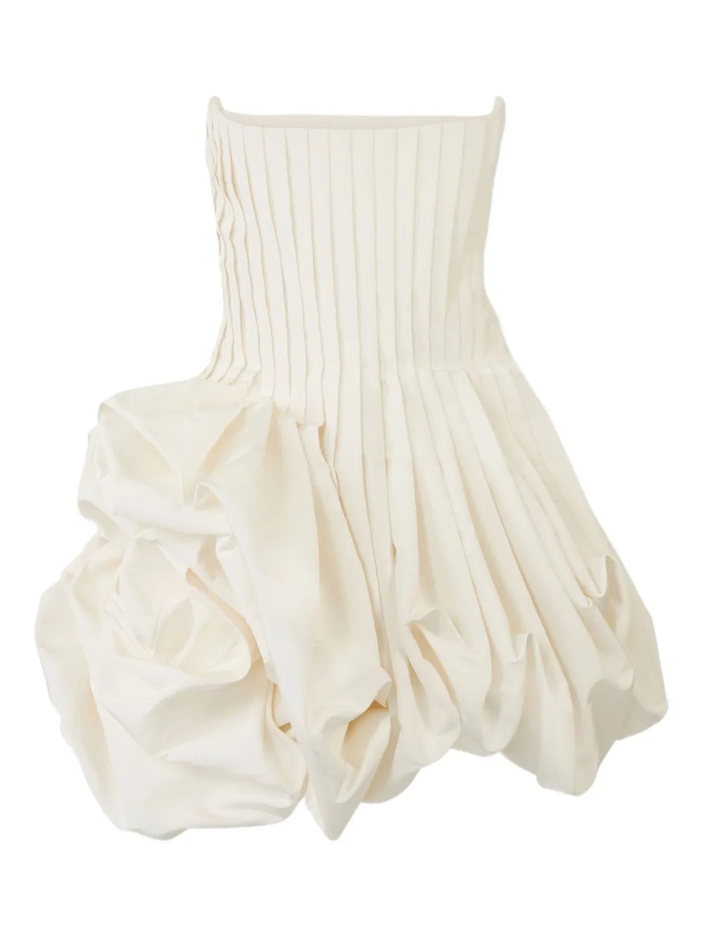 Carolina Herrera Pleated Mini Dress — White — Size XXS — Front View