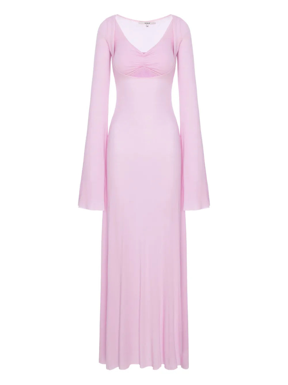 Manuri V Neck Long Sleeve Maxi Dress — Red/ Pink — Size XS — Front View