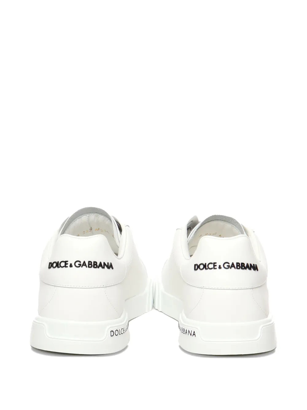 Dolce & Gabbana Portofino Leather Low-Top — White — Size US M 3.5 - US W 5 — Back View
