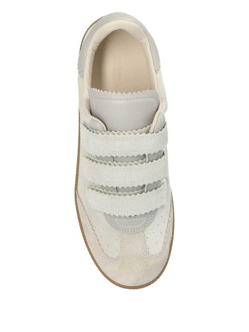 ISABEL MARANT Scallop-Trim Strap — Beige — Size US M 3.5 - US W 5 — Top View