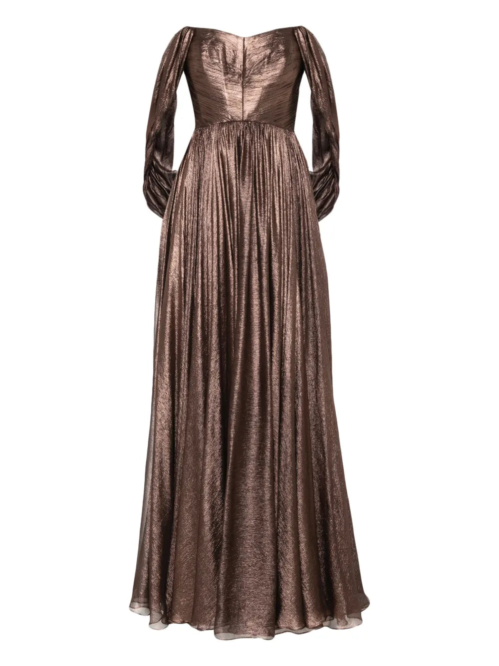 Mmarquise Silvana Off Shoulder Maxi Dress — Brown — Size XS — Front View