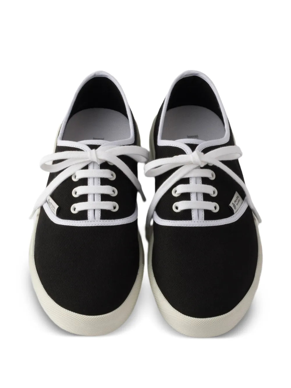 Prada Lace-Up Round-Toe — Black — Size US M 3.5 - US W 5 — Top View
