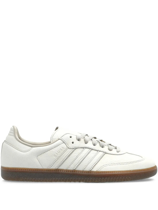 adidas Samba Og Laced Striped Sneakers — White — Size US M 3.5 - US W 5 — Front View