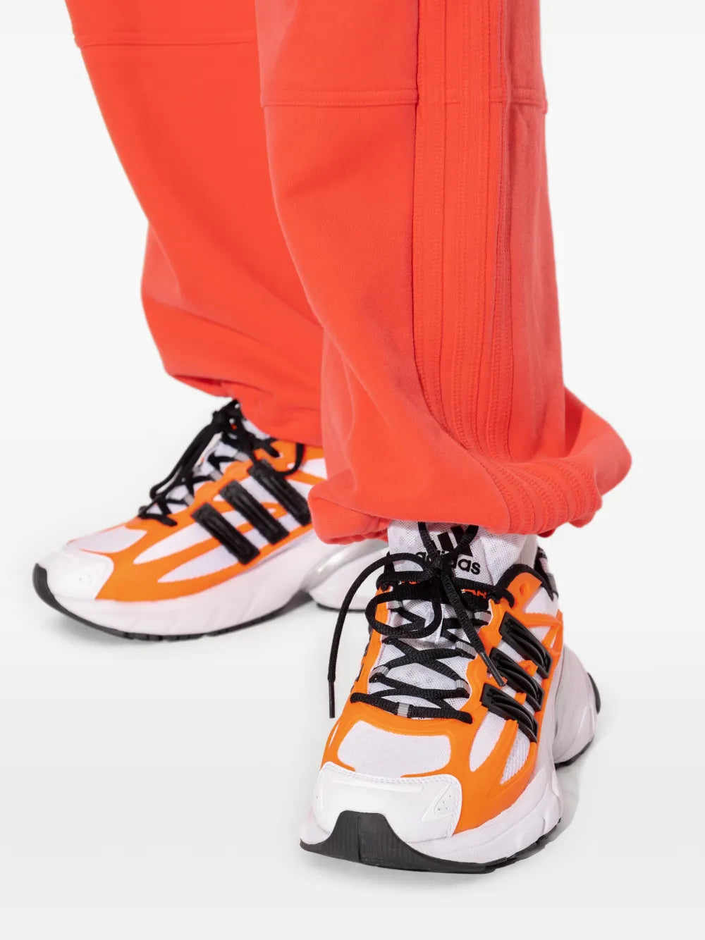 adidas Panelled Sneakers — White, Black / Orange — Size US M 4.5 - US W 6 — Lifestyle View