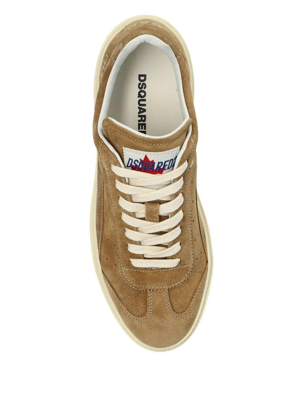 DSQUARED2 Rider Suede Low-Top — Brown — Size US M 3.5 - US W 5 — Top View