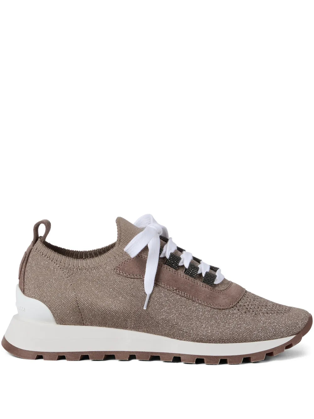 Brunello Cucinelli Sparkling Knit — Brown — Size US M 3.5 - US W 5 — Front View