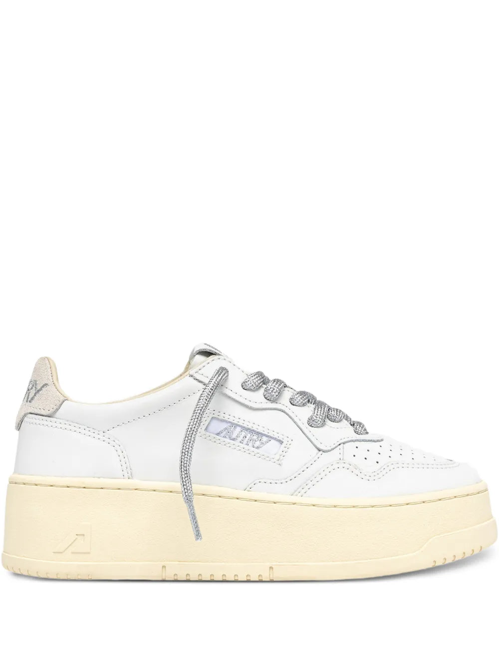 Autry Medalist Platform Leather — White — Size US M 3.5 - US W 5 — Front View