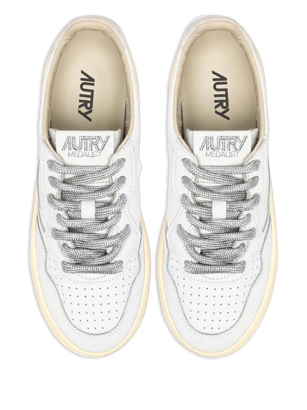 Autry Medalist Platform Leather — White — Size US M 3.5 - US W 5 — Top View