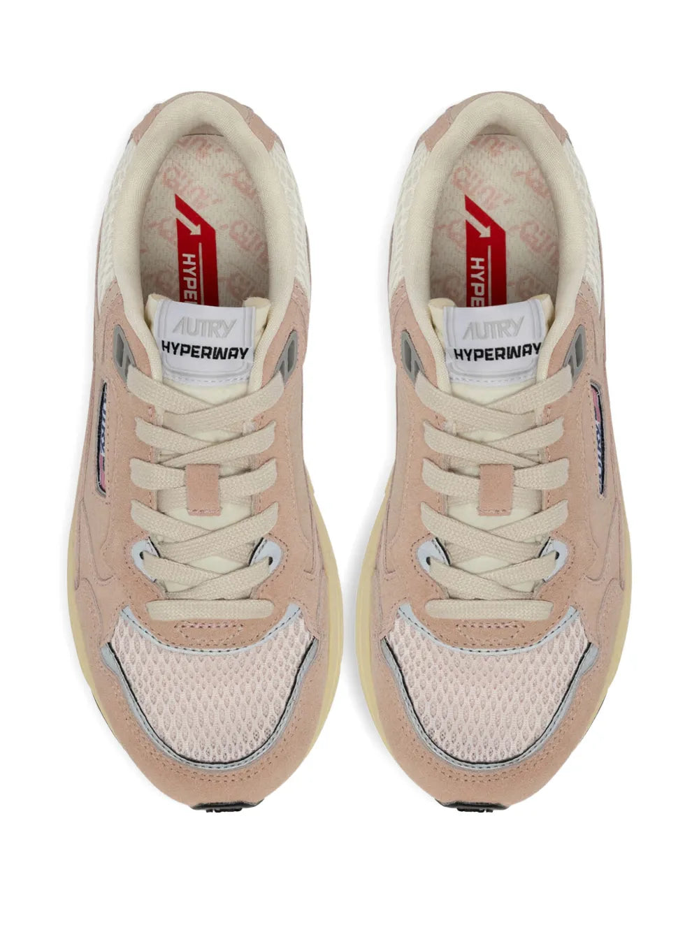 Autry Hyperway Suede Lace-Up — Beige — Size US M 3.5 - US W 5 — Top View