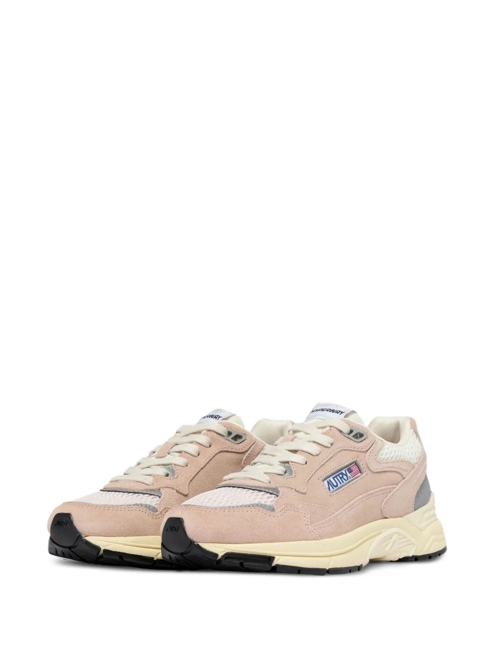 Autry Hyperway Suede Lace-Up — Beige — Size US M 3.5 - US W 5 — Side View