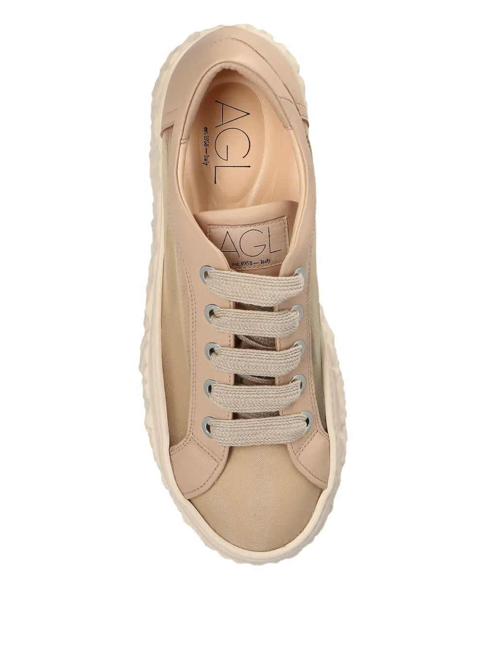 AGL Textured Flatform — Light Brown — Size US M 3.5 - US W 5 — Back View