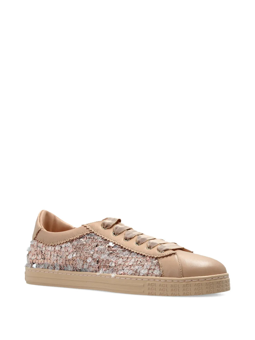 AGL Sequinned Leather-Panel — Beige — Size US M 3.5 - US W 5 — Side View