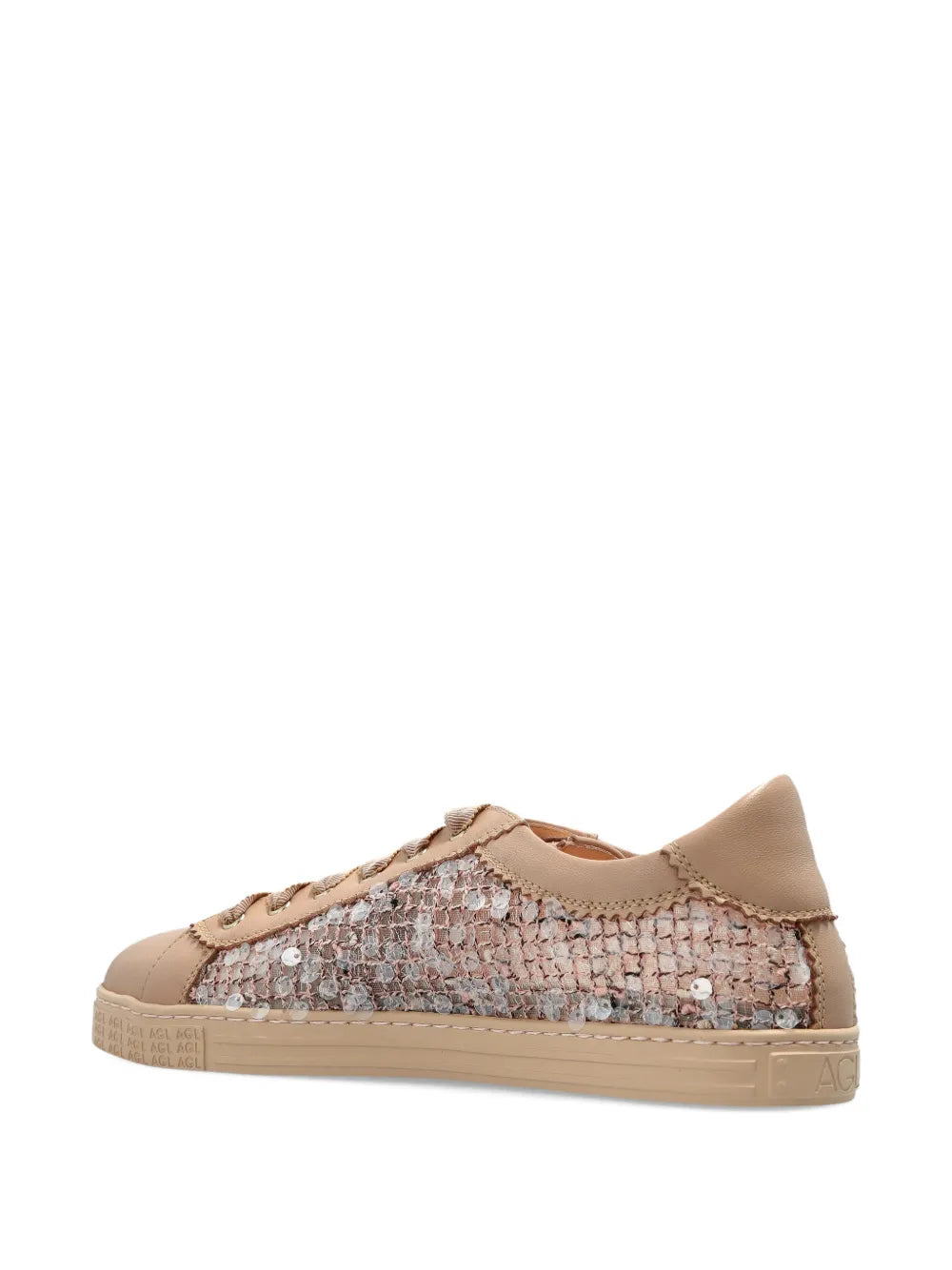 AGL Sequinned Leather-Panel — Beige — Size US M 3.5 - US W 5 — Top View