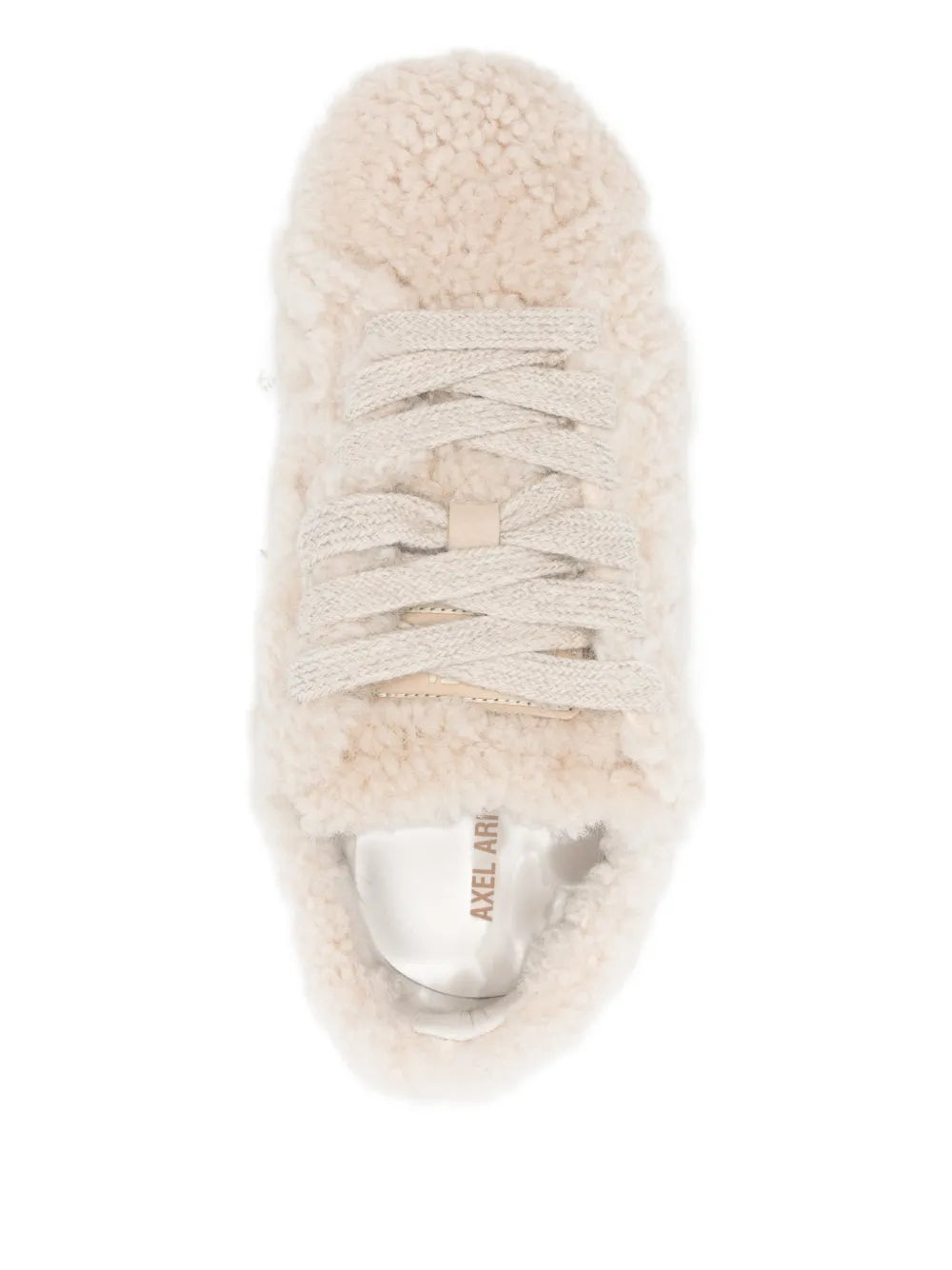 Axel Arigato Tact Shearling Runner — Beige — Size US M 3.5 - US W 5 — Top View