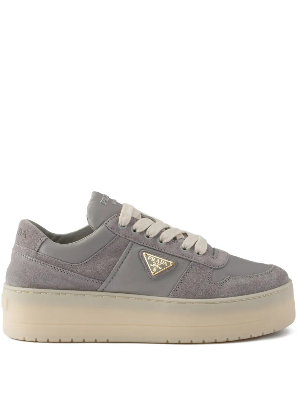 Prada Downtown Bold Suede Platform — Grey — Size US M 3.5 - US W 5 — Front View