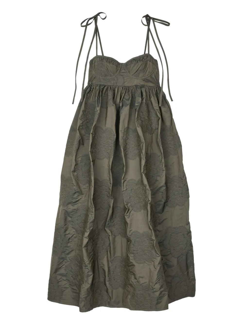 Cecilie Bahnsen Alena Midi Dress — Green — Size S — Front View
