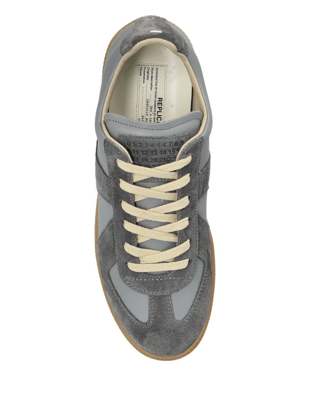 Maison Margiela Replica Lace-Up — Grey — Size US M 3.5 - US W 5 — Top View