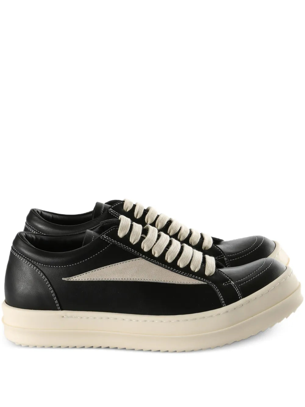 Rick Owens Panelled Low-Top — Black — Size US M 3.5 - US W 5 — Front View